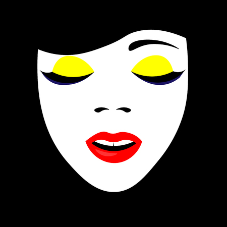 The face of a girl in the style of pop artのイラスト素材