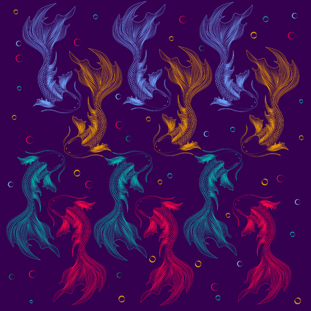 A flock of beautiful fish for a bright background imageのイラスト素材