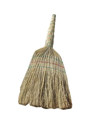 Broom on a white backgroundの写真素材