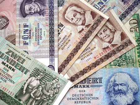 The money of the German Democratic Republic before 1991 の写真素材