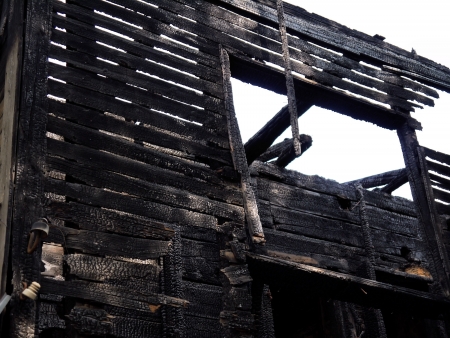 house after fireの写真素材