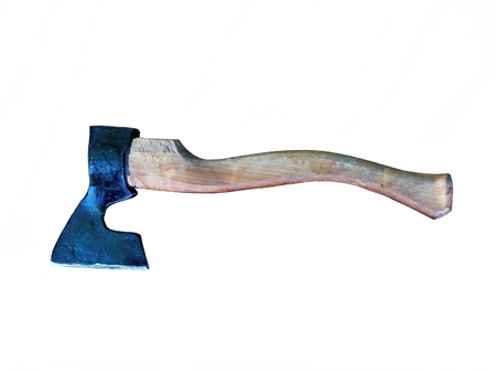 Photo of hatchet isolated on white backgroundの写真素材