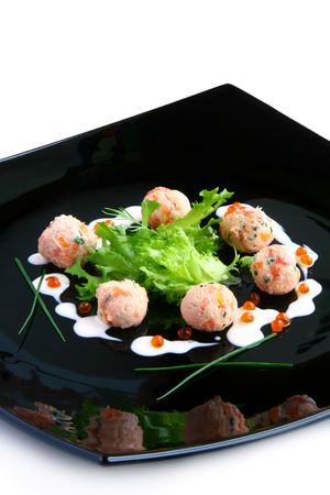 salmon pate with caviarの写真素材
