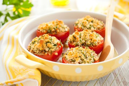 provencal style baked tomatoesの写真素材
