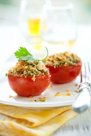 provencal style baked tomatoesの写真素材