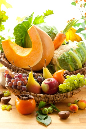 Still life with autumn vegetables and fruitsの写真素材