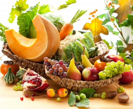 Still life with autumn vegetables and fruitsの写真素材