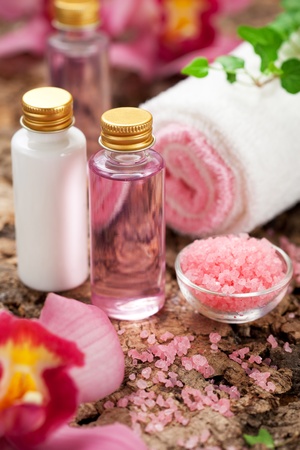 body care products or spa still lifeの写真素材