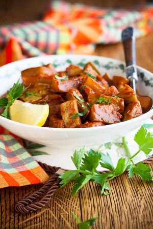 Spicy Moroccan Stewed Zucchiniの写真素材