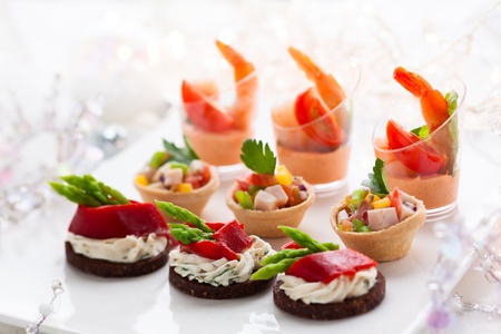 Holiday Appetizers on the platterの写真素材