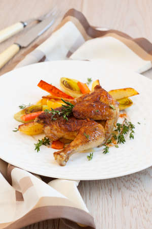 Roasted Chicken with vegetablesの写真素材