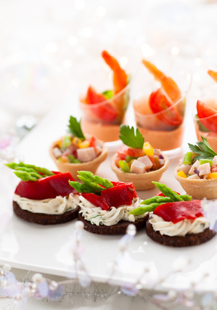 Holiday Appetizers on the platterの写真素材