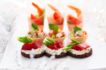 Holiday Appetizers on the platterの写真素材