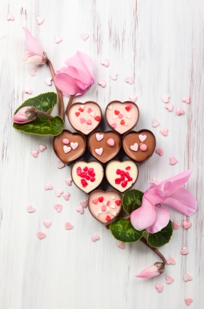 chocolate candies for Valentineの写真素材