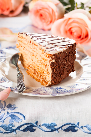 Chocolate - Almond Esterhazy Torteの写真素材