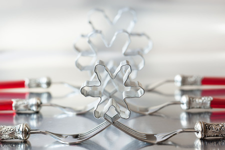 Christmas place setting with snowflake cookie cutter