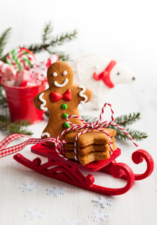 Various types of Christmas decorative cgingerbreadの写真素材