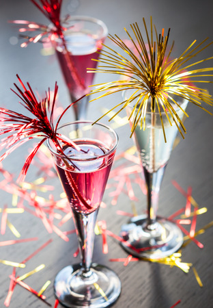 Champagne cocktail for  New Year and Christmas Celebrationの写真素材