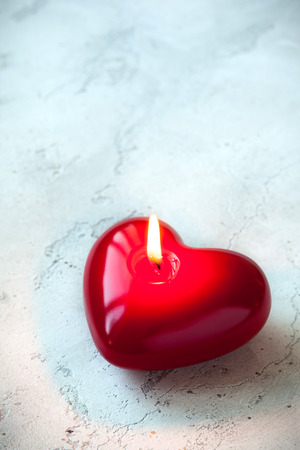 Heart shaped candle for Valentineの写真素材