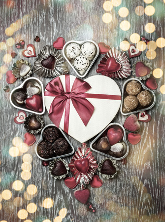 Gourmet chocolates for Valentine's Dayの写真素材