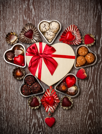 Gourmet chocolates for Valentine's Dayの写真素材
