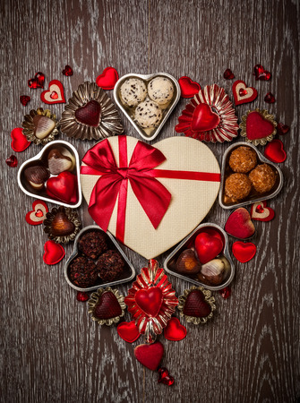 Gourmet chocolates for Valentine's Dayの写真素材