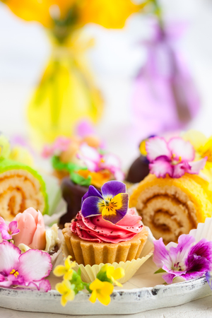 Assorted cakes and pastries for afternoon teaの写真素材