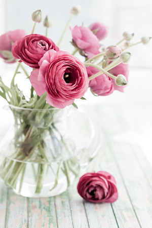 Bouquet of pink ranunculusの写真素材