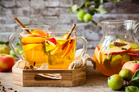 Sangria with apples,citrus and spicesの写真素材