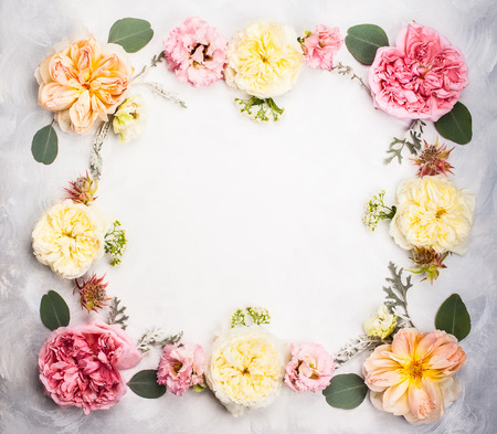 Festive flower composition top viewの写真素材