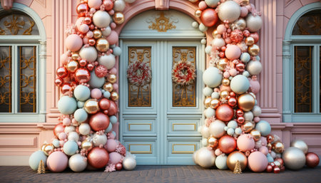 Festive Christmas door decorationの素材