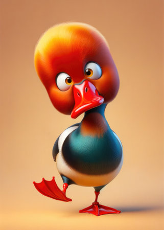 Funny little red ducklingの素材