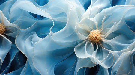 Botanical Abstract Background with Enigmatic Volumetric Florals.の素材