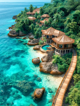 Coastal Resort Villas with Oceanfront Boardwalkの素材