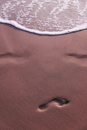 Footmark on the Beachの写真素材