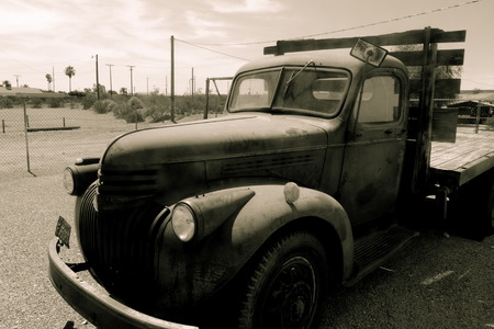 Route 66, abandoned truckのeditorial素材