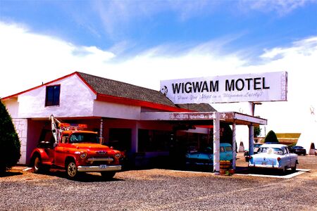 Route 66, Wigwam Motelのeditorial素材