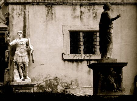 Villa Borghese, statues, Romeの写真素材