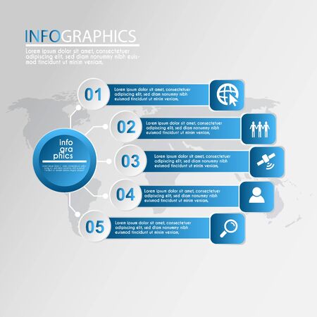 Illustration Vector of Blue Color Infographic good for your business project, people information or Public projectのイラスト素材
