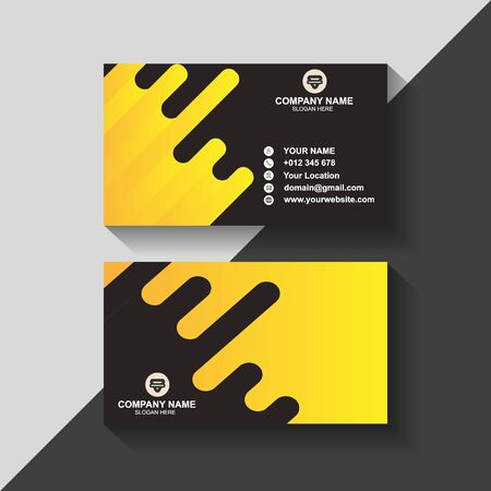 Illustration Vector of Business Card Yellow Design Template good for your business project, company profile and  your id in officeのイラスト素材