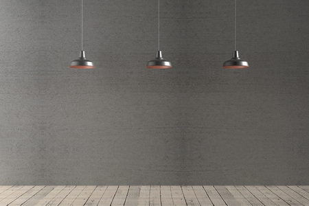 interior room with 3 spots,3d rendering.の写真素材