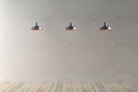 interior room with 3 spots,3d rendering.の写真素材