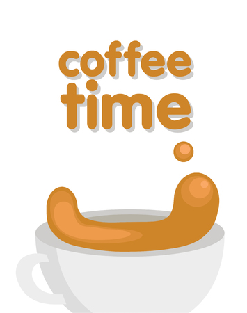 coffee cup time concept design backgroundのイラスト素材