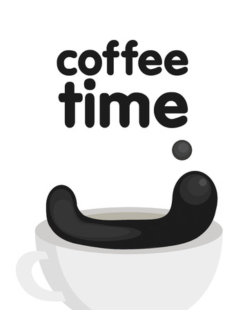 coffee cup time concept design backgroundのイラスト素材