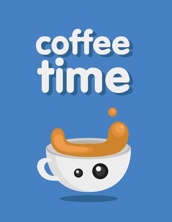 coffee cup time concept design backgroundのイラスト素材