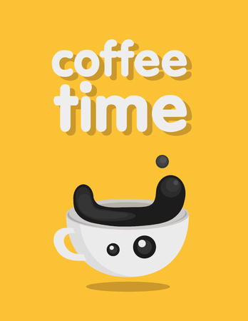 coffee cup time concept design backgroundのイラスト素材