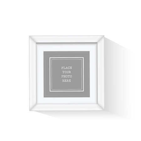 White modern frames on the wall, vector illustration.のイラスト素材