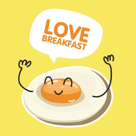 fried egg with balloon card,love breakfast.のイラスト素材