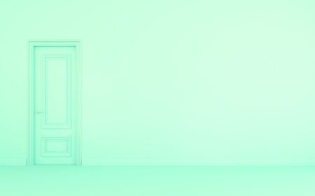 3d render of pastel color empty interior with doorの写真素材