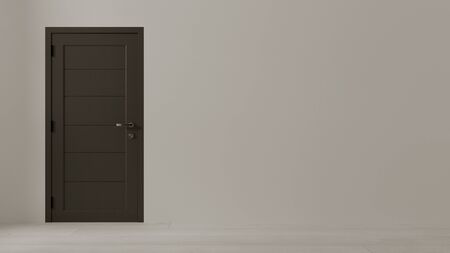 3d render of white empty interior with doorの写真素材